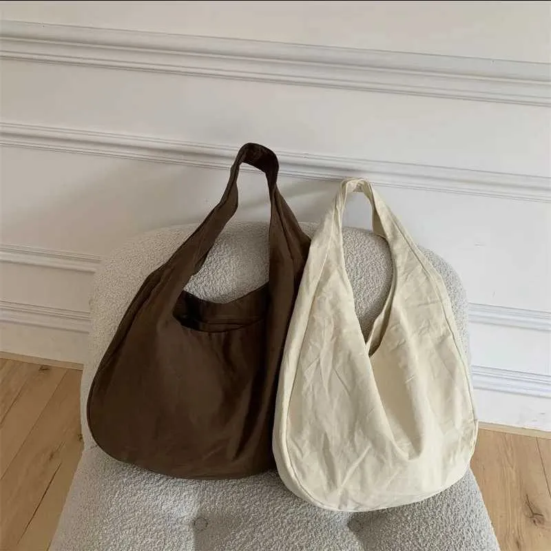 Grande borsa a tracolla retro in tela per donna stile hobo_voghion.com