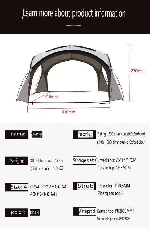 [Colecție 1382 persoane] Cort cu baldachin în stil cupolă, parasolar sferic, protecție solară, camping în aer liber, rezistent la vânt și_voghion.com