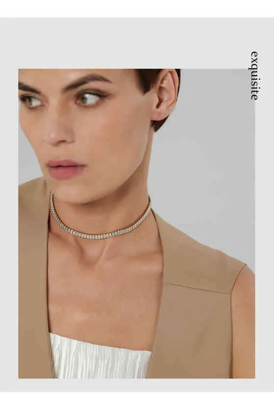 Collana in acciaio inossidabile 316l Yhpup con zirconi cubici lucidi, regalo di nozze per donna 2022_voghion.com