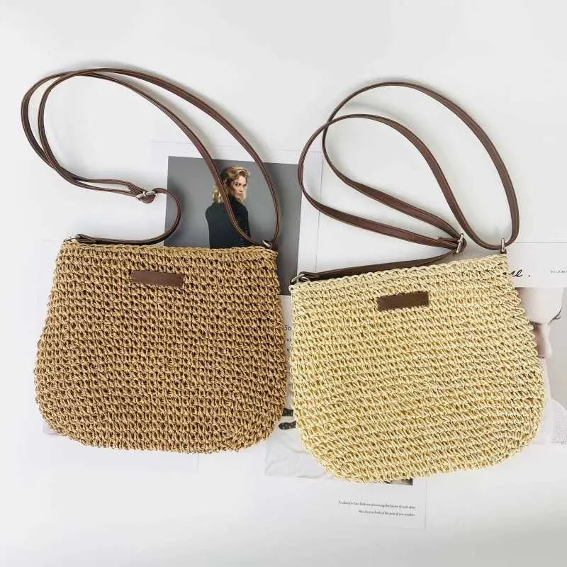 Sac à bandoulière tissé en paille pour l'été, sac à main de grande capacité pour les vacances à la plage, le shopping, les messages_voghion.com