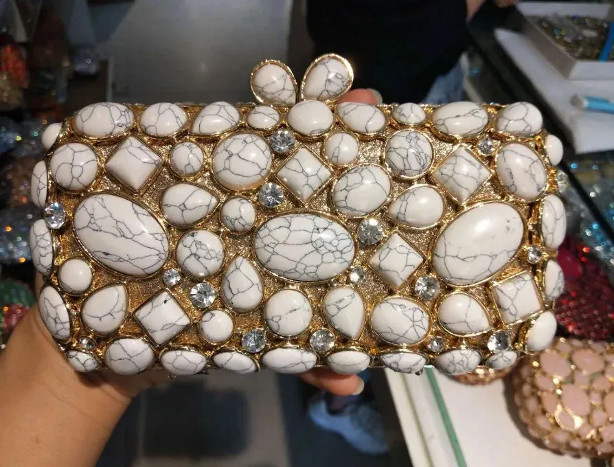 Poșetă de seară cu model shell roz pentru femei, cu pietre, Minaudiere, pentru petreceri, cină, Rhie, genți de mână cu cristale, genți și clutch-uri de seară_voghion.com
