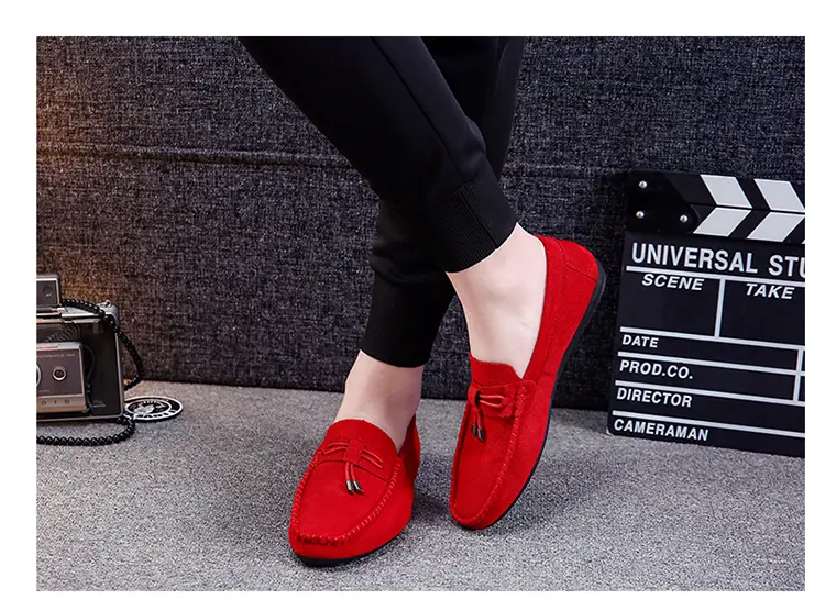 Men Suede Low Top Loafers Slip On Lazy Shoes Soft Sole Comfortable Driving Casual Peas Shoes Daily Wear_voghion.com