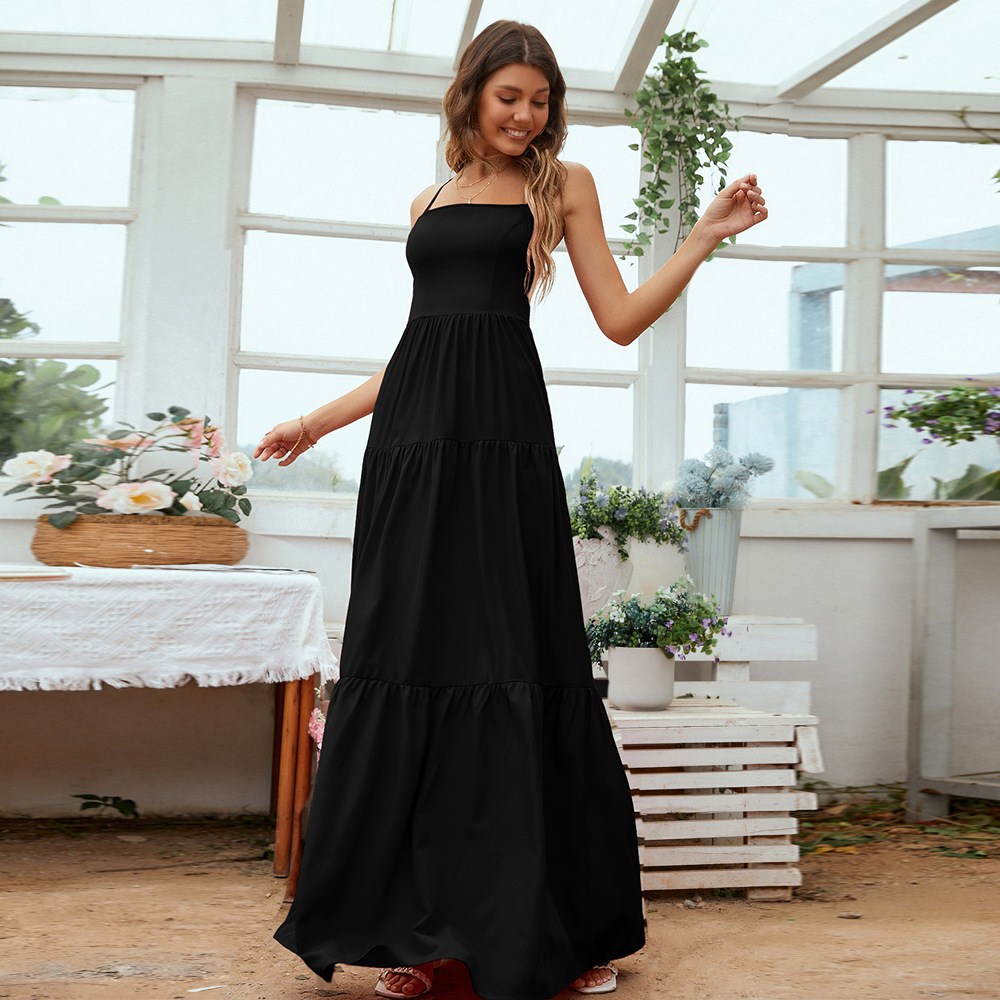 Dames avondjurk met open rug en spaghettibandjes_voghion.com
