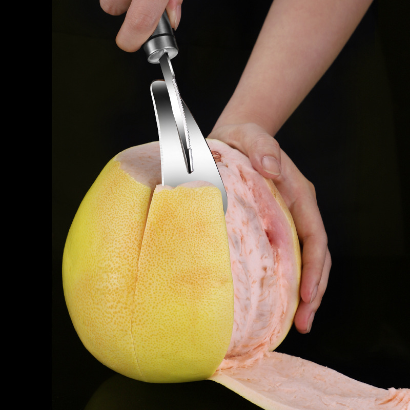 Orangenschäler aus Edelstahl, Zitronen-/Orangenschäler, praktischer Obst-/Grapefruitöffner/Schneider, Küchenhelfer für den Haushalt_voghion.com