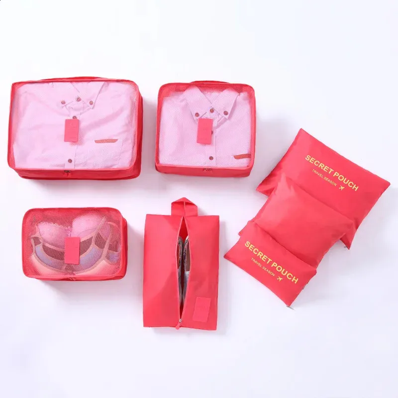 7 Teile/satz Reise Lagerung Taschen Hause Reißverschluss Digitale Daten Kabel Organizer Für Kleidung Schuh Lage Verpackung Cube Koffer Ordentlich_voghion.com