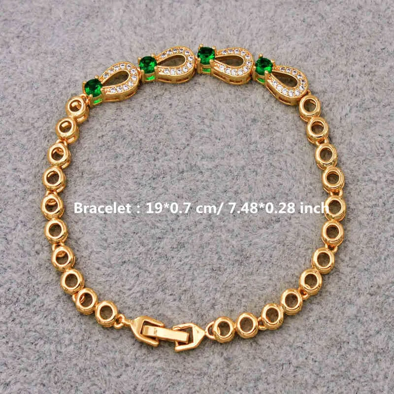 Jewelry Accessories Fashion Bracelets for Women Wedding Anniversary Birthday Gift Gold Color Red Green Zircon_voghion.com