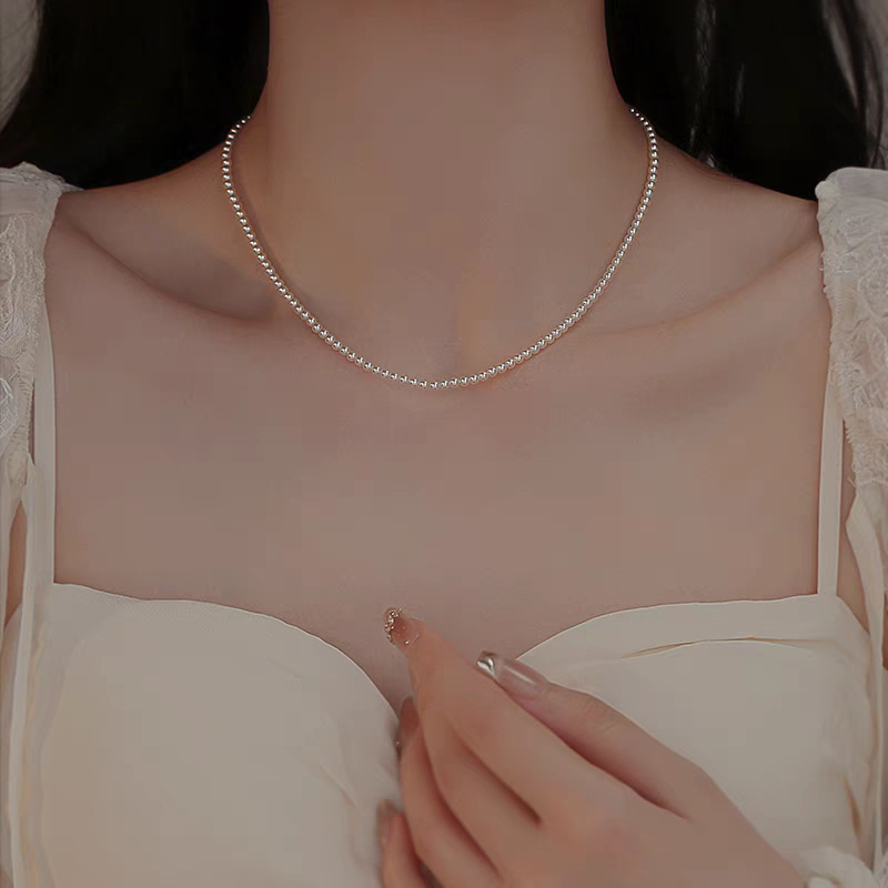Toutes les tailles disponibles ! Collier de perles Shijia Baby pour femme, collier ras du cou double rang, maille ultra-fine._voghion.com