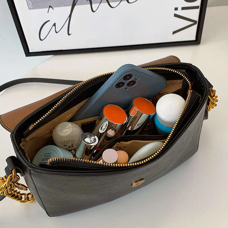 Simple Women's Leather Shoulder Fashion Chain Crossbody Small Square Bag Designer Brand Handbag Ladies Casual Totes_voghion.com