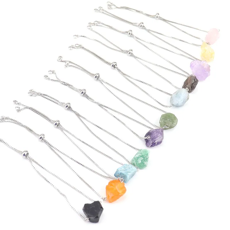 Charm Armbanden Verstelbare Push-pull Armband Vrouwen Gezondheid Anti-vermoeidheid Reiki Natuurlijke Ongepolijste Minerale Ruwe Steen_voghion.com