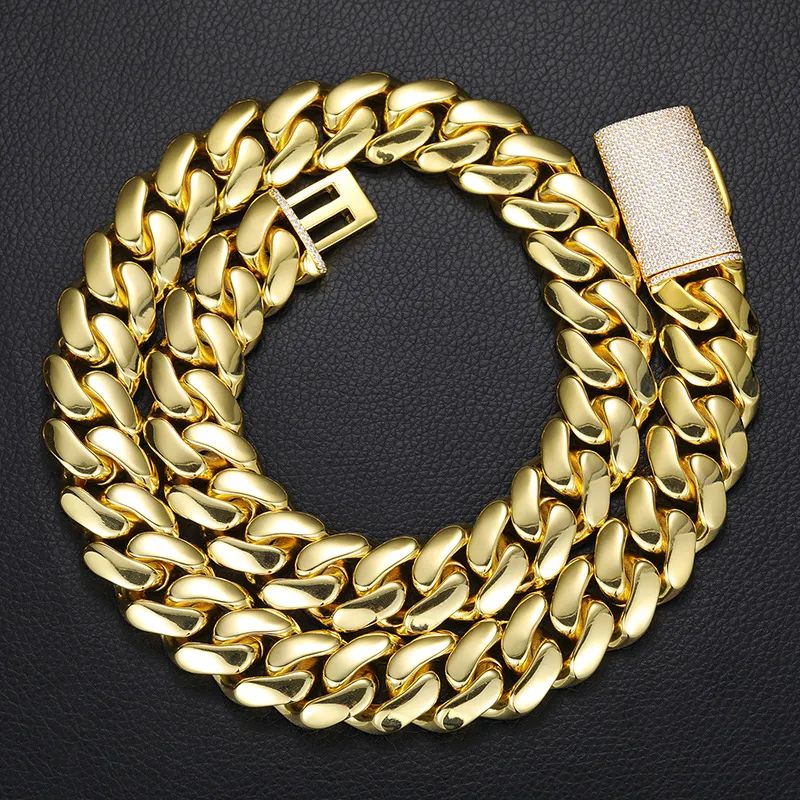 12mm-20mm Hip Hop Schwere große Miami Cuban K Kette Herren Halskette Echt vergoldet TopBg 5A Zirkon Verschluss Herrenschmuck_voghion.com