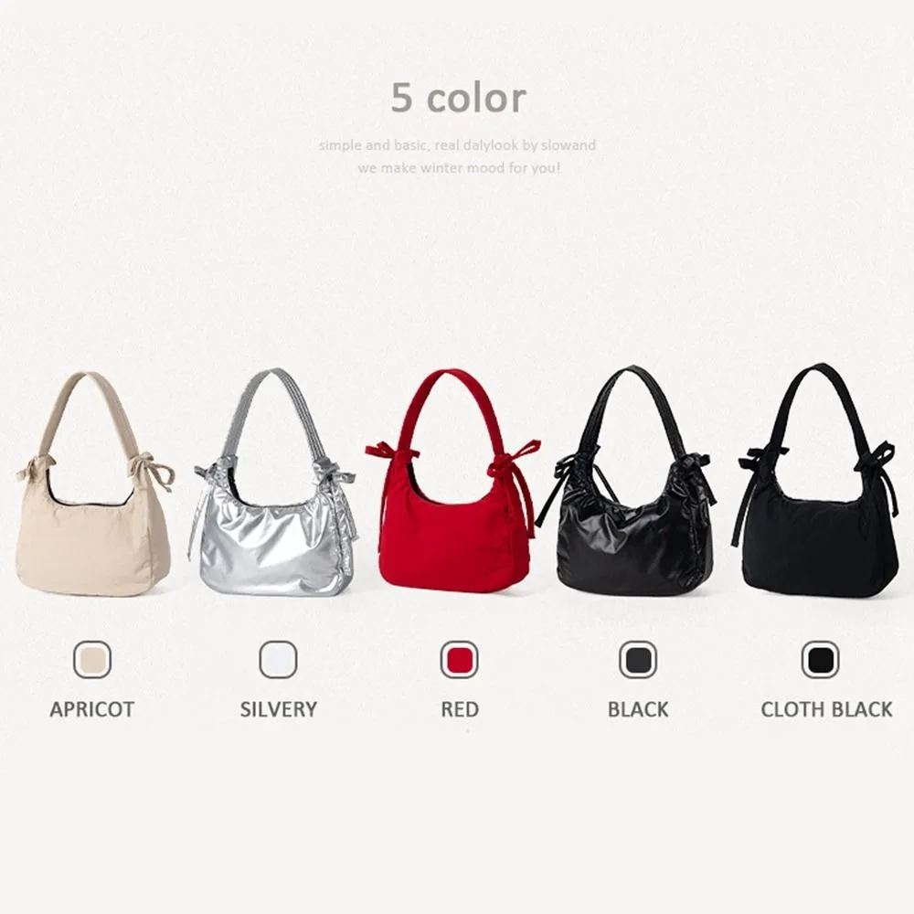 Borsa a tracolla in tessuto Oxford con fiocco in nylon, versatile, stile coreano, da portare sotto le ascelle, semplice, coordinata, per ragazze_voghion.com