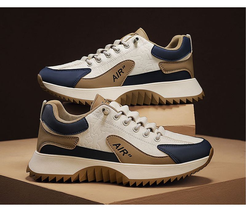 Atmungsaktive Sneakers Mode Dick gepolsterte Laufschuhe mit dicker Sohle Student Herrenschuhe_voghion.com