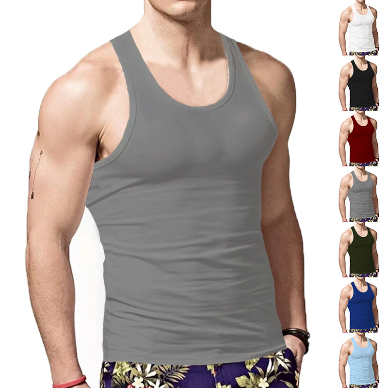Cross-border New American Style Men's Vest Wearing Trendy Hurdle Sports Fitness Men's Spring and Summer Undershirt Vest_voghion.com