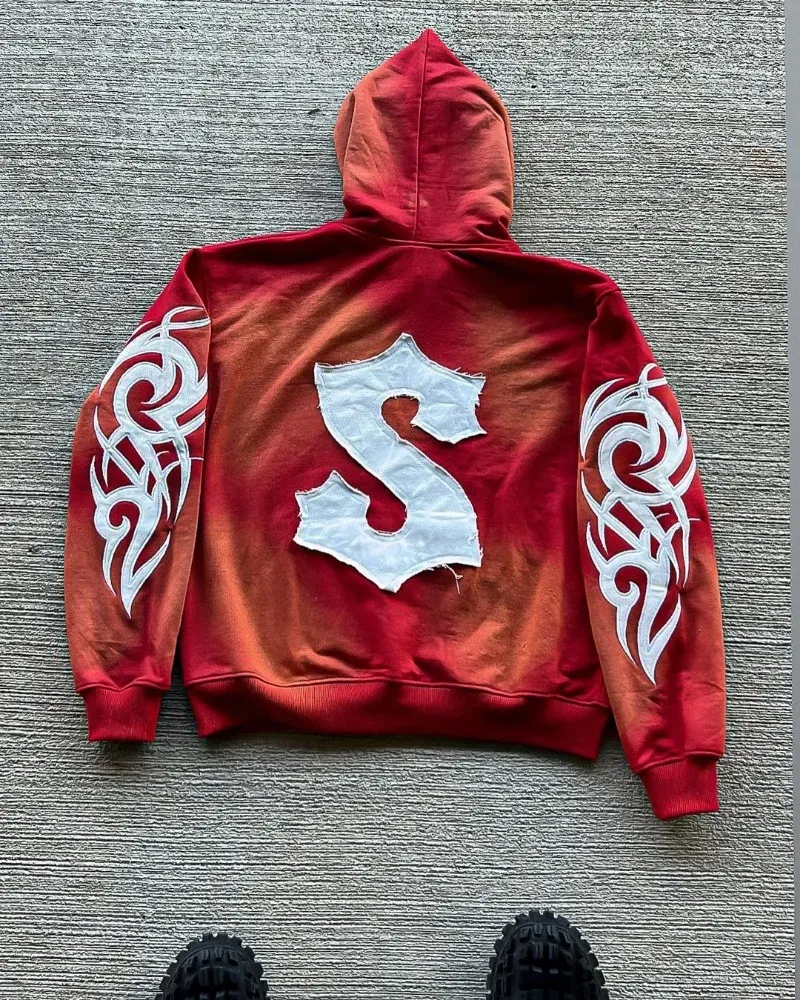 Herren Y2k Casual Retro Gothic Hoodies Europäische und amerikanische Buchstabenstickerei Übergroßer Hoodie Damen Y2K High Street Paarmantel Retro Loose_voghion.com