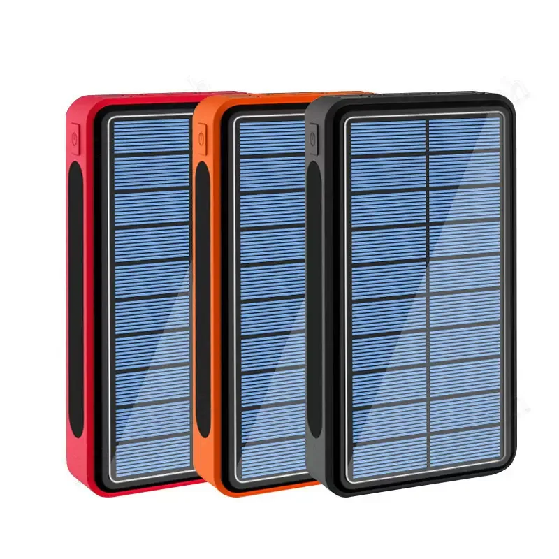 Banco de energía solar inalámbrico de 80000 mAh, portátil, de carga rápida, con 4 puertos USB y LED._voghion.com