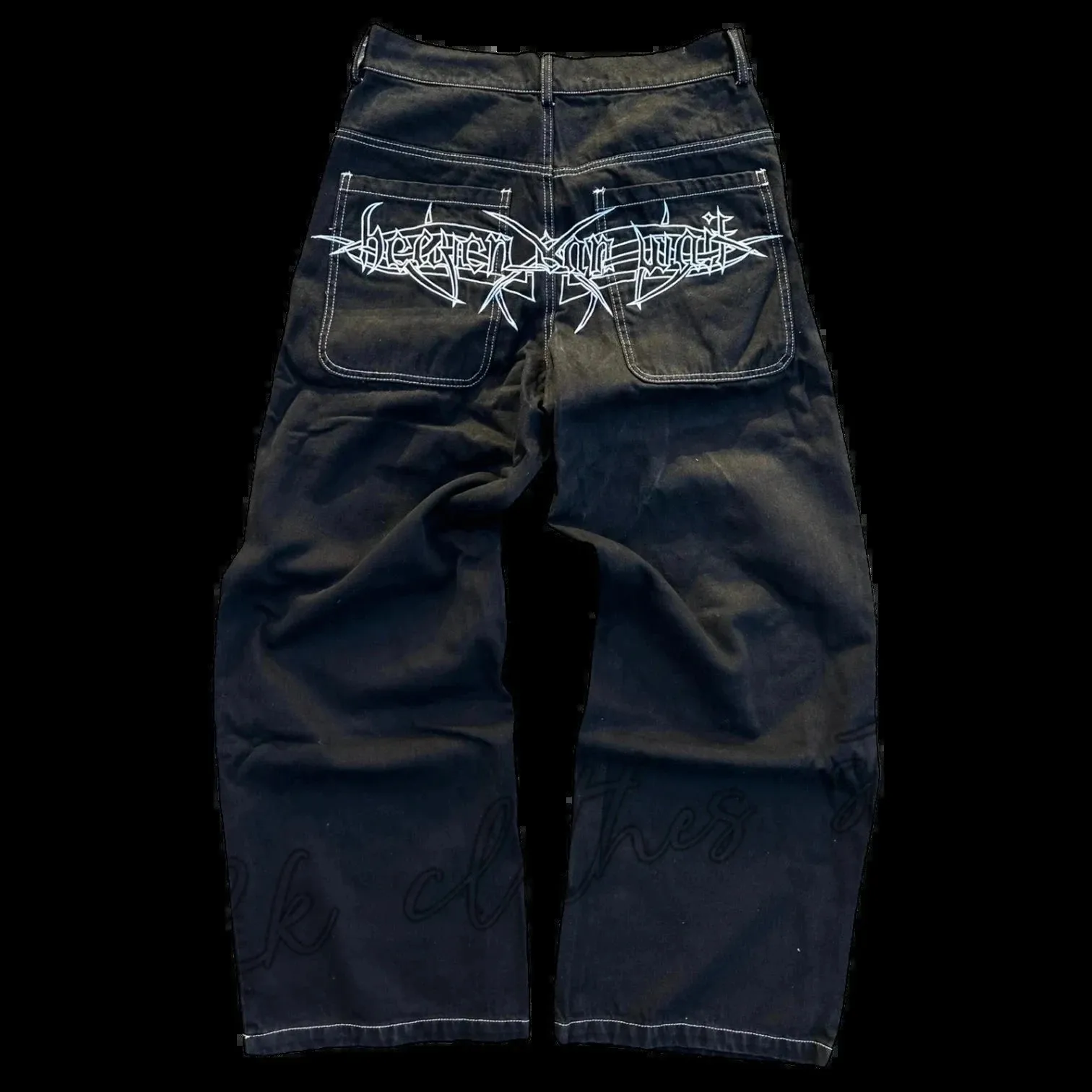 Jeans Y2K Haruku Hip Hop Retro Black Multi Pocket Cargo Pants Man Punk Gothic Baggy Wide Leg Trousers Streetwear_voghion.com