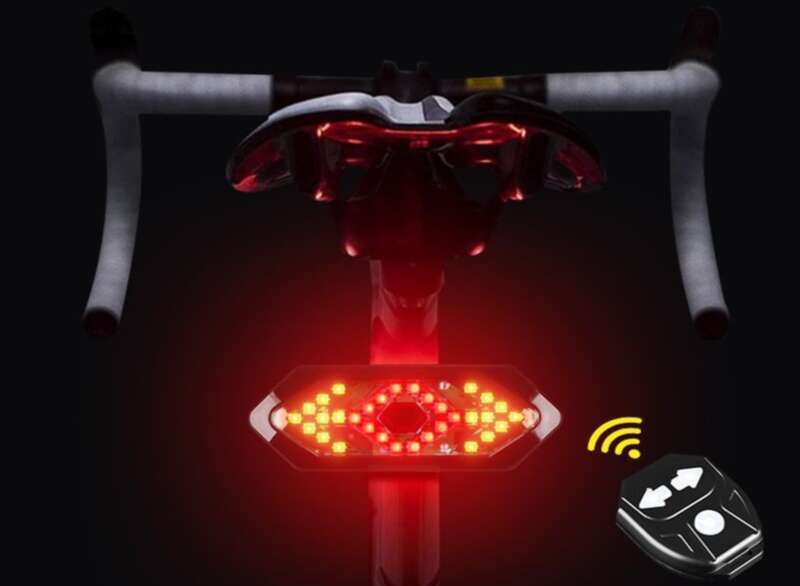 【 Colecția 1667 People 】 Stopuri pentru bicicletă, Semnalizare cu telecomandă USB wireless, Avertizare LED pentru bicicletă de munte_voghion.com