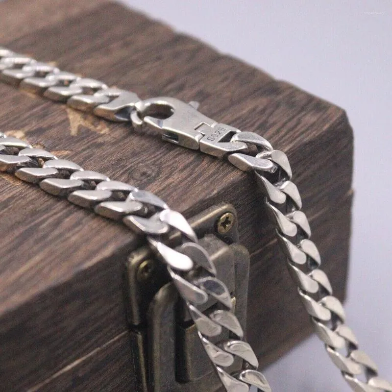 Ketten Massive Sterling Silber 7mm Panzerkette Herren Halskette 22 Zoll L_voghion.com