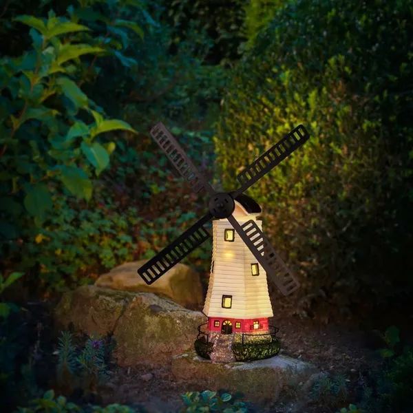 Solar-Powered Windmill Light For Garden, Pond, Or Balcony Decoration_voghion.com