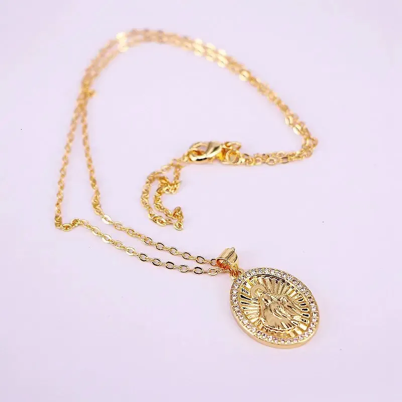 Collier pendentif religieux vierge marie jésus pour femme et homme_voghion.com