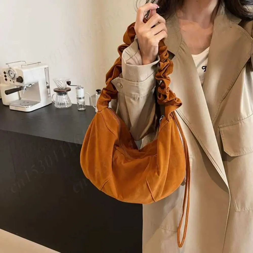 Borsa a mano piccola Hobo Tote multitasche in pelle scamosciata da donna con tracolla regolabile, borsa a mezzaluna, mini pochette a tracolla_voghion.com