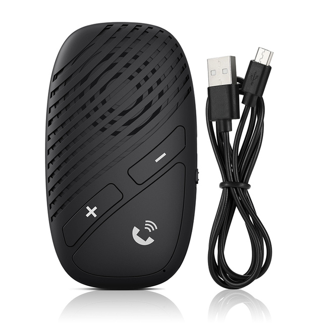 Bluetooth Car Kit 5.0 Receiver Audio 1000mah Handsfree Call Cilp Sun Visor Wireless Speaker No AUX Phone Car Adapter Accessories_voghion.com