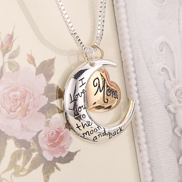 Colar com pingente i love you mom presente dia das mães_voghion.com