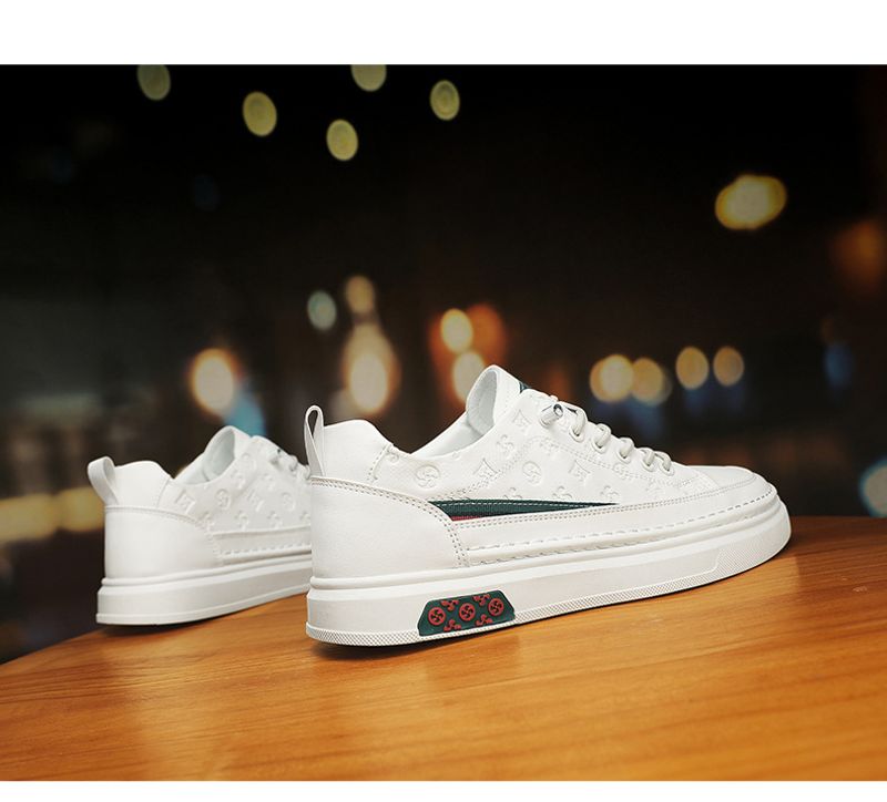 Men's Spring New Breathable White Popular All Match Non Slip Men's Sneakers Soft Sole Casual Leather Shoes_voghion.com