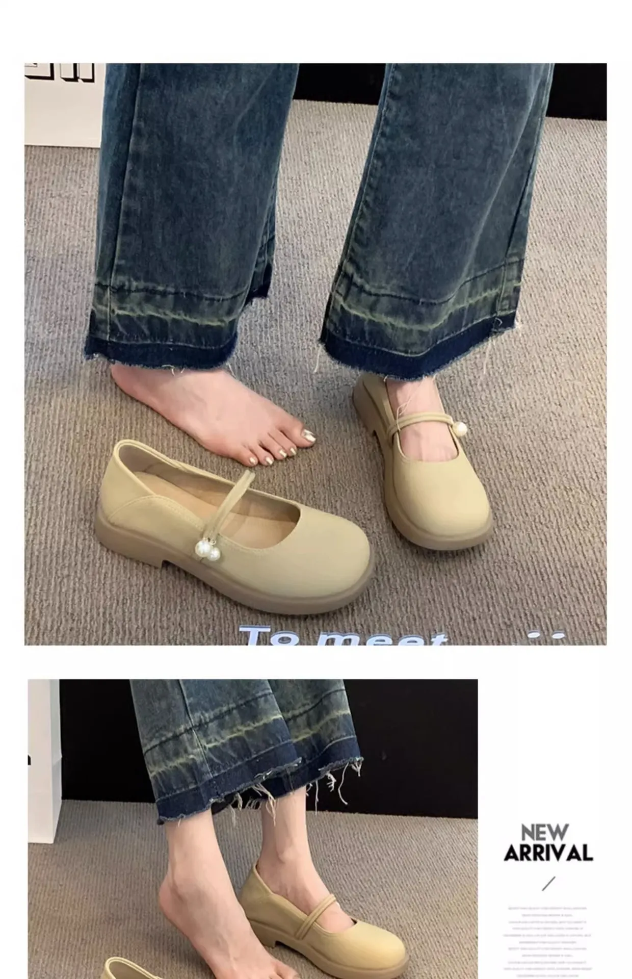 Damen Mary Jane Ballerinas Aus Echtem Leder Für Den Frühling_voghion.com