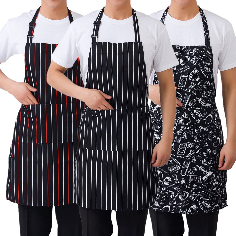Lillian Chef Hotel Canteen Workwear Cafe Catering Restaurant Men And Women Hanging Neck Apron Wholesale