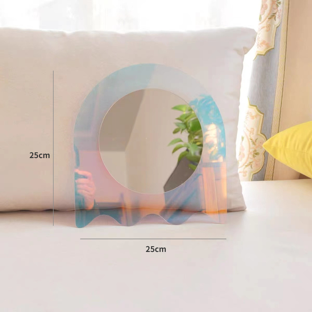 Acrylic Large Flower Colorful Mirror Living Room Home Decorative Wall Mirror Bedroom Table Standing Make-up Mirror_voghion.com