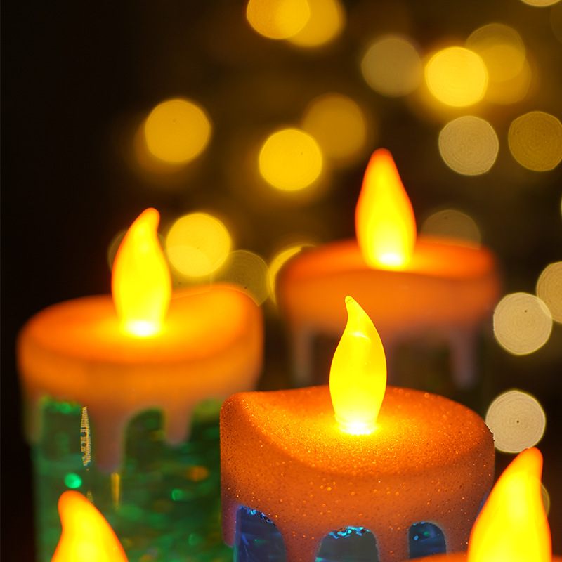 Fantasy LED Candle Lights 7-färgs Gradient Crystal Electronic Candle Party Atmosphere Dekorationer för julbröllopsfödelsedag_voghion.com