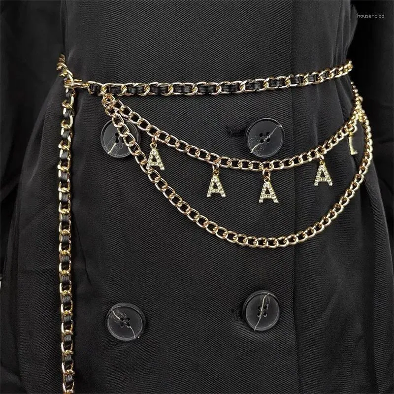 Belts Designer Women Metal Waistchain Brand Three Layer Waist Chains Accessory Letter Pendant Thin Waistband Girdle_voghion.com