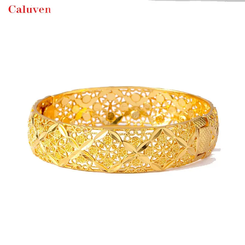 Bangle 1 Golden Ethiopia Middle East Dubai Bracelet Womens Wedding Jewelry African Gift 231116_voghion.com