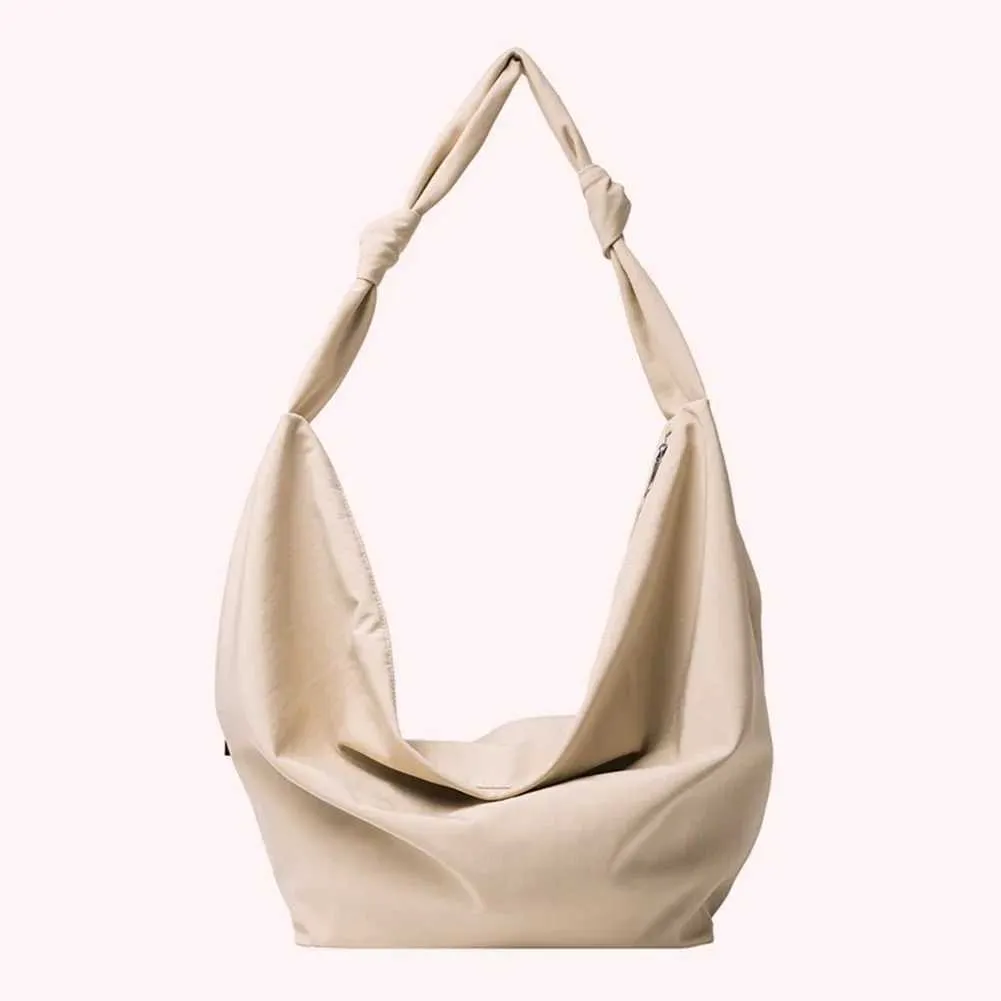 Schultertasche Große Kapazität Fem Handtasche Lässig FI Tragbare Feste Farbe Einfache Leinwand Elegante Wochenende Schultern Y241109_voghion.com