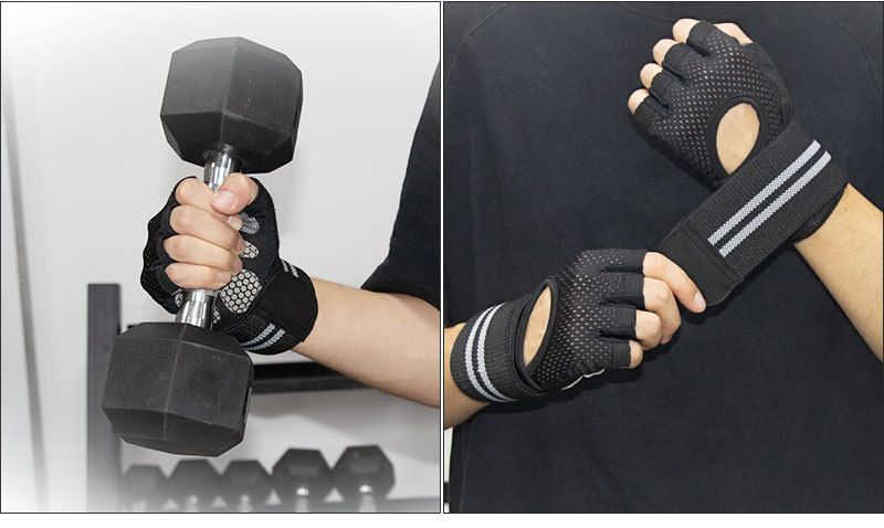Fiess mit Handgelenkschoner, Laufen, Bergsteigen, Anti-Verschleiß-Halbfinger-Gl, Training, Outdoor-Radfahren, Sport, Fiess_voghion.com