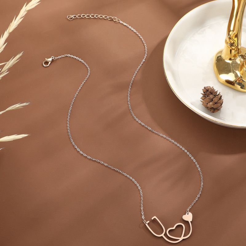 Hot Selg Fashionable Personalized Stethoscopes, Heart-shaped Hollow Out Pendants, Necklaces, And Accessories_voghion.com
