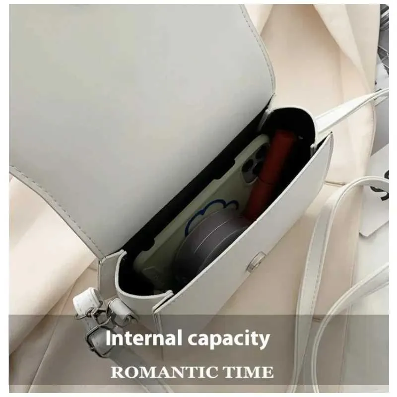 Borsa a tracolla alla moda da donna in pelle PU con tracolla semplice in tinta unita e patta, borse alla moda, pochette C241021_voghion.com