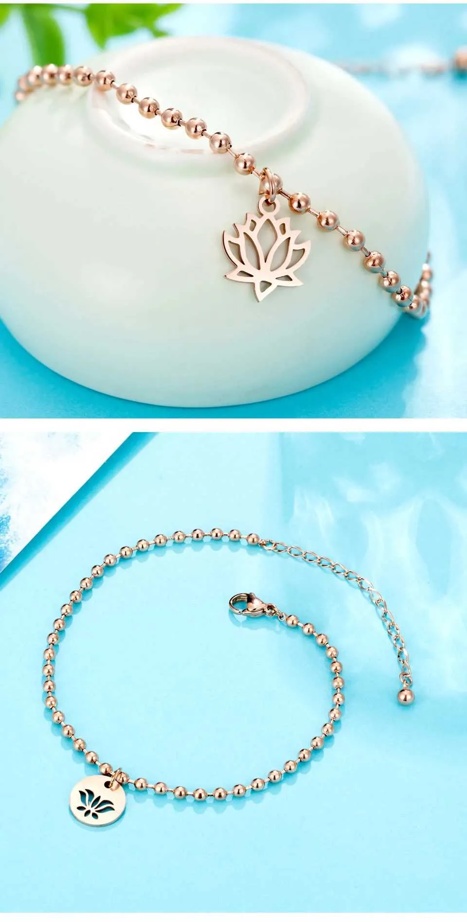 Bracelet de cheville vintage en perles pour yoga, plante, lotus, été, plage, chaîne originale, bijoux pour femmes, festival, L2403_voghion.com