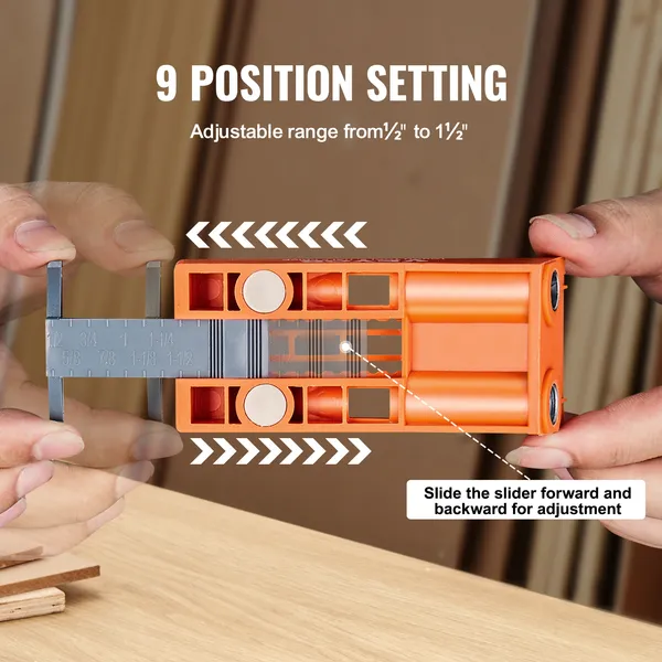 Pocket Hole Jig Set met C-klem, boorstopring, vierkante boor en schroeven._voghion.com