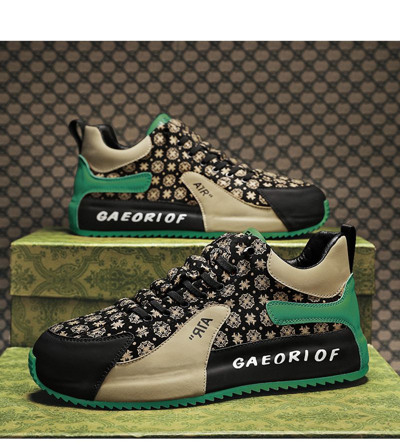 Men's Spring 2024 New Versatile Casual Board With One Step Anti Slip Thick Sole Sports Black Trendy Shoes_desvips.com