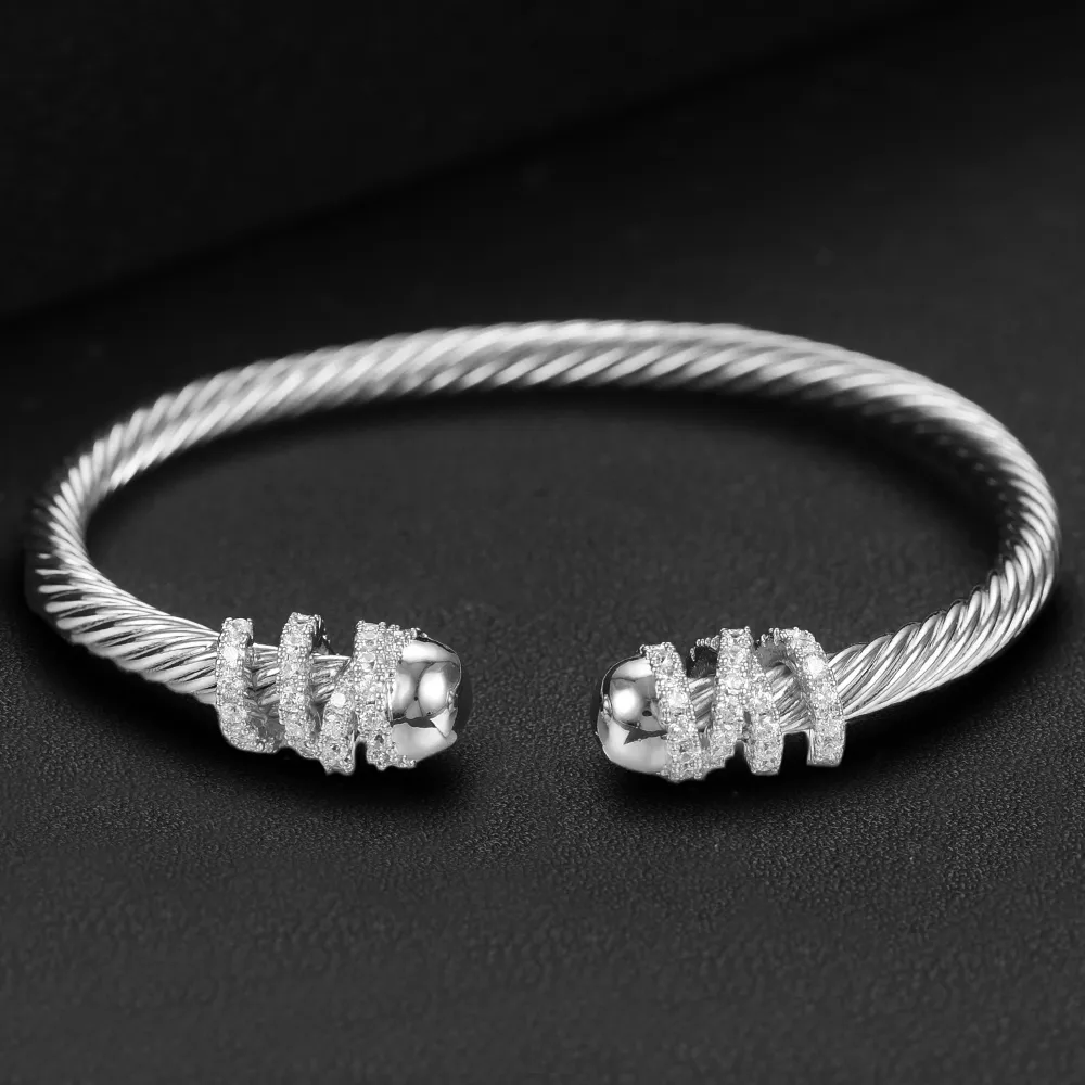 DAVID Designer Jewelry Mans DY Bangle GODKI Trendy Empilhável Cuff Para Mulheres Pulseira Completa Cubic Zircon Cristal_voghion.com