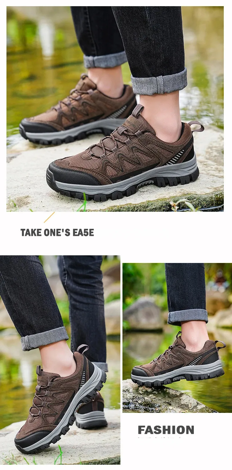 Comfortable Lightweight Hiking Shoes For Men Mountaineering Gear_voghion.com