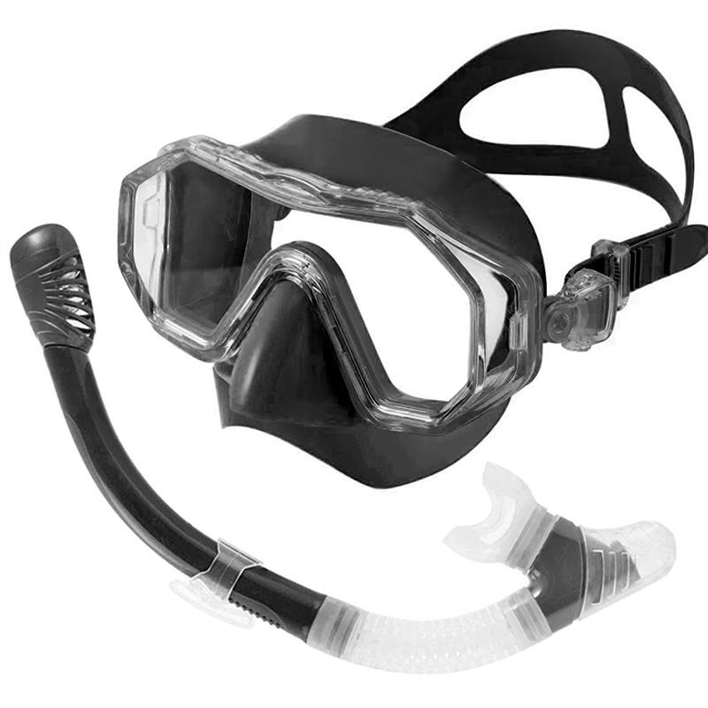 Large frame diving Waterproond anti-fog semi-dry breathing tube swimming goggles_voghion.com