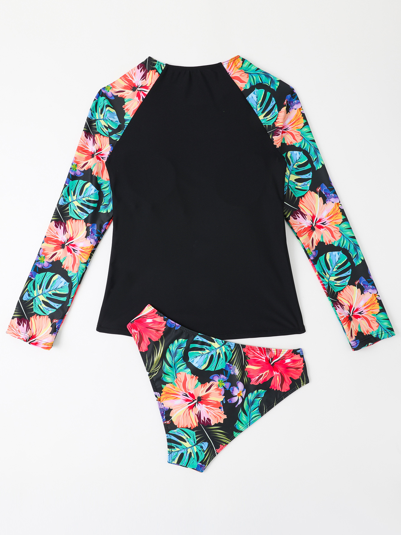 Frauen sexy langarm split bikini badeanzug frauen_voghion.com