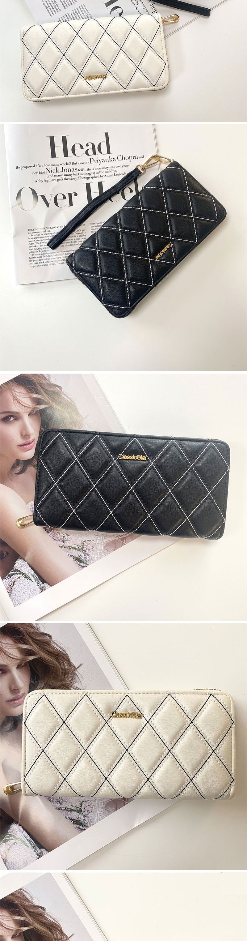 Handtaschen Kleine Stil Dia Damen Brieftasche Ins Große Kapazität Mode Münzgeldbörse Einzelner Reißverschluss Handytasche_voghion.com
