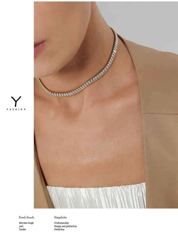 Collana in acciaio inossidabile 316l Yhpup con zirconi cubici lucidi, regalo di nozze per donna 2022_voghion.com