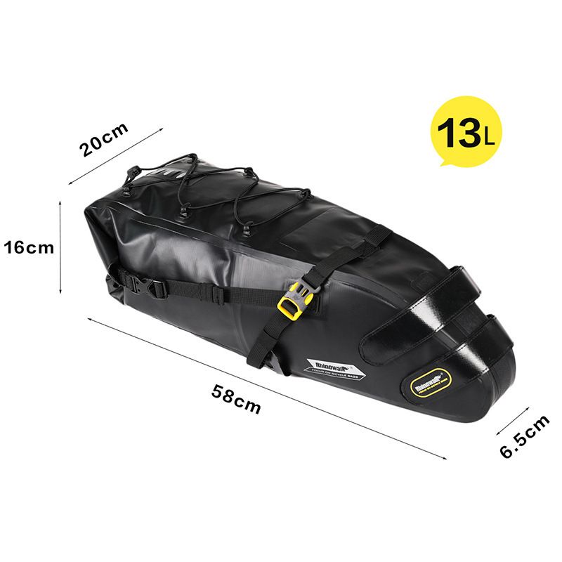 RHINOWALK Rhino Full Waterproof Bicycle Saddle Tail Bag Large Capacity 10L Road Bike Lightweight Long Distance Riding_voghion.com