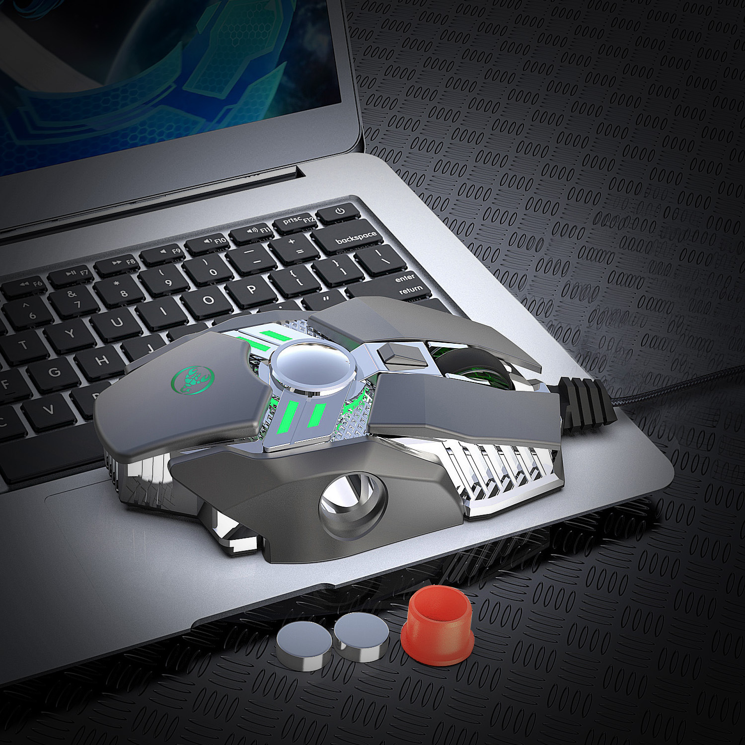 Mechanisches Hühnerfressspiel, 7-Tasten-programmierbare kabelgebundene Maus, coole Beleuchtung, automatische Pistolendrückfunktion für Desktop-Laptop_voghion.com