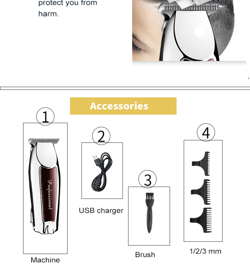 Professionele kapperszaak snijmachine herentrimmer oplaadbare snoer tondeuse elektrische scheerapparaat past op Wahl mes_voghion.com